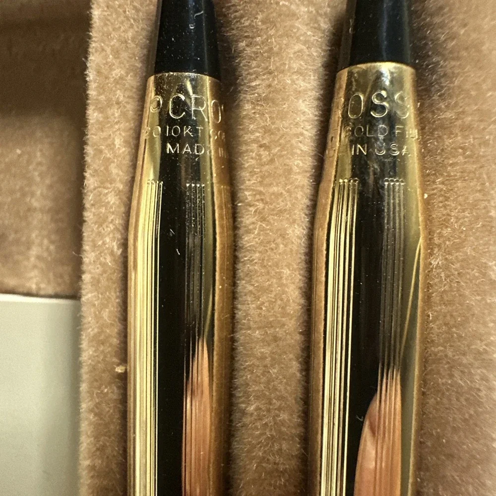 Vintage Cross For Women 1/20 10kt Gold Filled Pen & Pencil Set w/ Pouch & Case